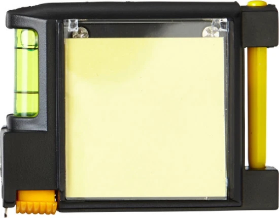 Meetlint | ABS | 2 m | Met waterpas, memoblokje, pen met blauwe inkt | zwart