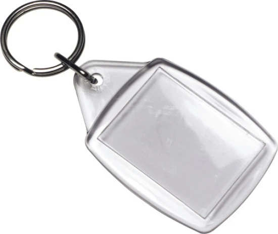 Transparent key holder | Plastic | 5.9 x 4.1cm | Metal keyring | neutral