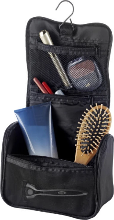 Toiletry bag | Polyester | 20 x 15.5 x 9.5 cm | Various compartments | Black