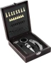 4-pieces wine set | Stainless steel | Incl. a chest game