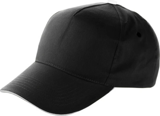 Baseballkappe | Baumwolle | 5 Panels | Klettverschluss | Günstig | Schwarz