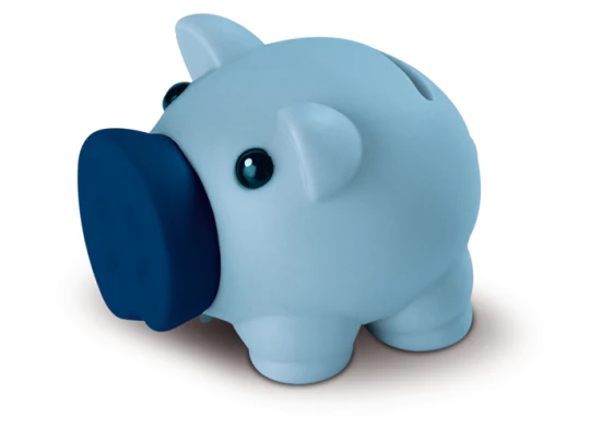 Sparschwein | Kunststoff | 82x78mm | Schnelle lieferung | Hellblau