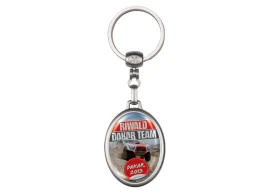Keyring | Metal | Oval | Double-sided doming