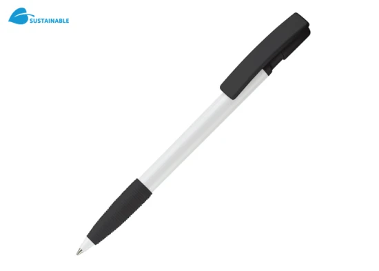 Balpen | ABS | Blauwe inkt | Hardcolour afwerking | Wit ; Zwart