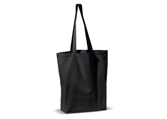Tote bag | Katoen canvas 250g/m² | 41x12x43 cm | Lange handvaten | Zwart