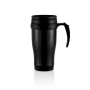Tasse | Edelstahl & PP | 350 ml | Deckel und Boden in Schwarz