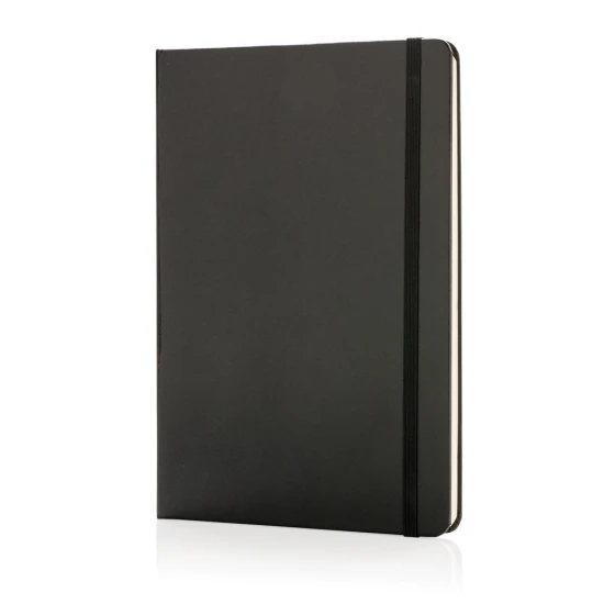 A5 notebook | Paper 70 g/m² | 144 cream coloured blank pages | Elastic closure | Black
