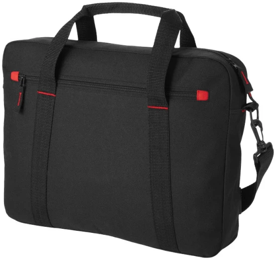Laptop bag | Polyester | 15,4"/6L | Adjustable shoulder straps | solid black;red