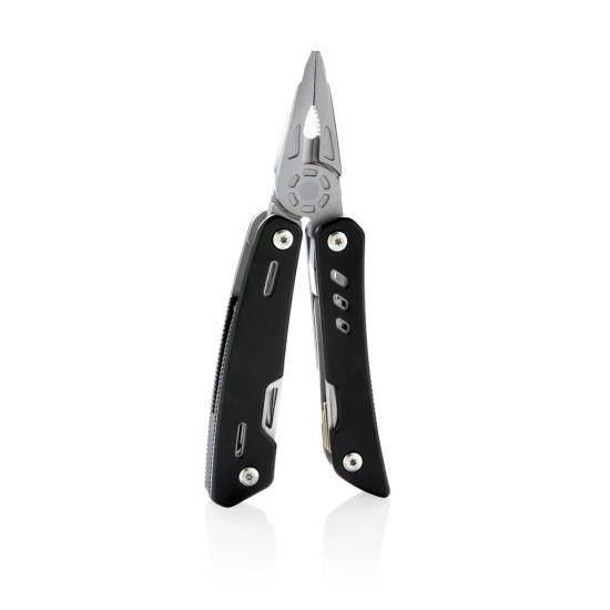 Solid multitool | Aluminium and stainless steel | 12 functions | Black
