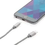 3-in-1 gevlochten nylon kabel, grijs