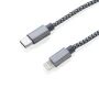 3-in-1 gevlochten nylon kabel, grijs