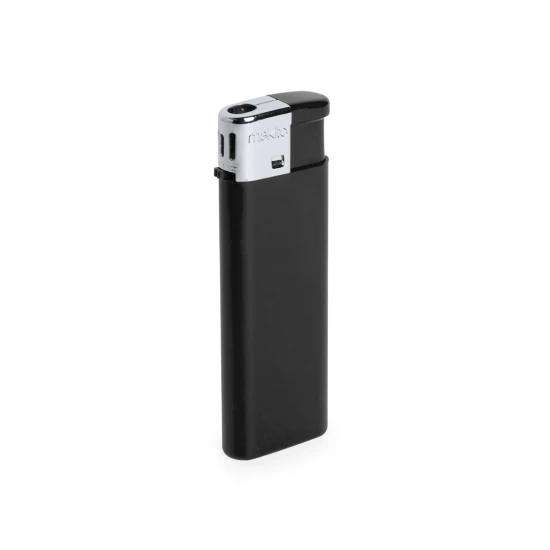 Electric lighter | Refillable | Flame regulator | With child protection | Black