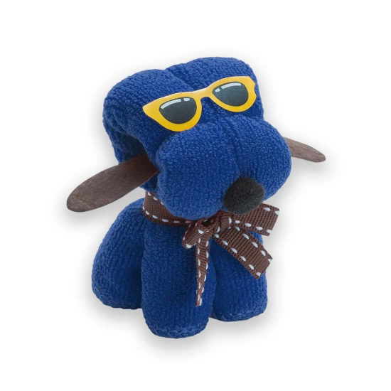 Serviette absorbante Rustuff | Polyester | Peluche de chien | Bleu