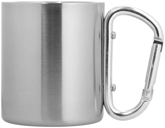 Insulated mug with carabiner | Stainless steel | 200 ml | silver