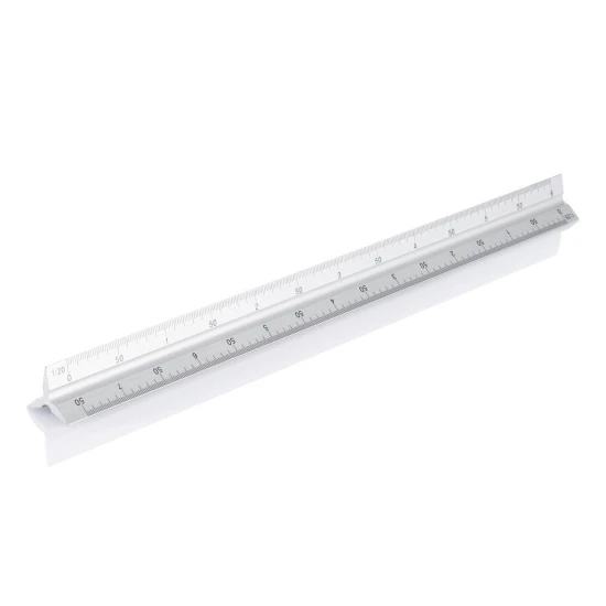Scale ruler | Aluminium | 5 different scales | High quality | Silver (428)
