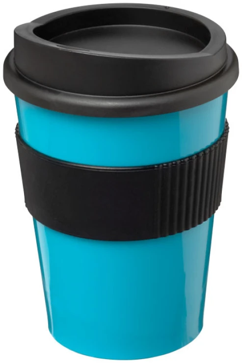 Tumbler | Plastic | 300 ml | Met grip | aqua blauw;zwart
