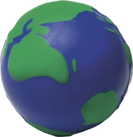 Round stress ball | PU Plastic foam |  6,50 cm | Globe design