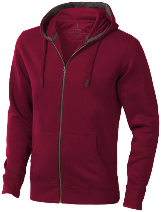 Full zip hoodie | Cotton & polyester | 300 g/m² | Kangaroo pocket | Burgundy