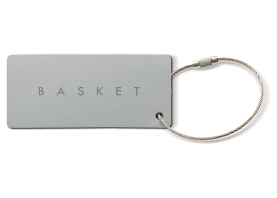 Aluminium luggage tag | Steel wire and twist lock | Paper included | Silver