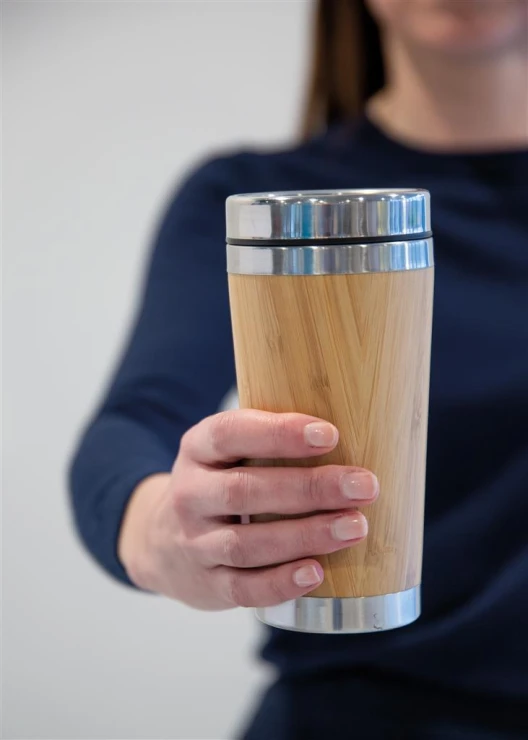 Thermo cup | Organic bamboo | 450 ml | Hot for up to 3h | Brown (728)
