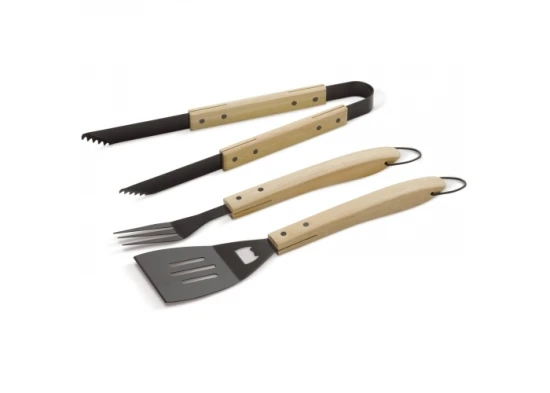 3-piece BBQ set | Metal & wood | Can be hung | Wood