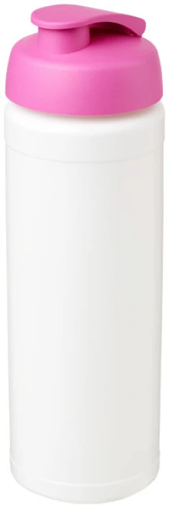 Sportflasche mit Klappdeckel | Kunststoff | 750ml | mit integriertem Fingergriff | weiss;rosa