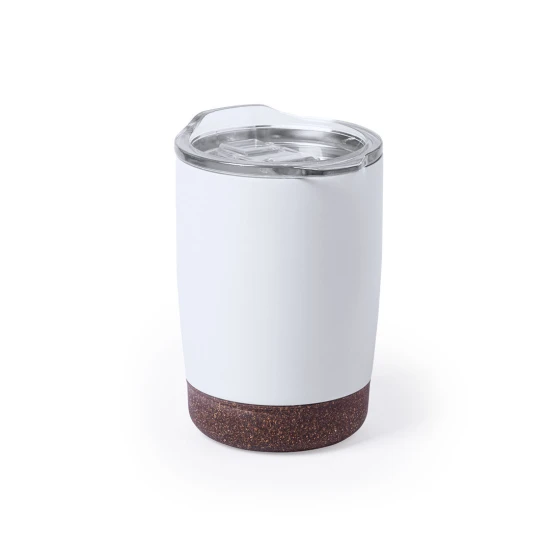 Thermos-cup sliding lid | 6h hot - 12h cold | 380ml | Stainless steel - Cork | White
