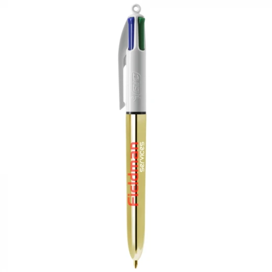 BIC 4 Colours Shine ballpoint pen | Plastic | Made in France | White; Gold