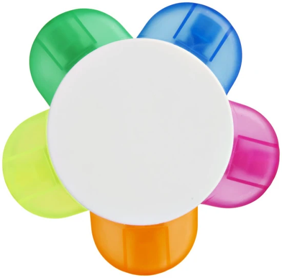 5-colour highlighter | ABS Plastic | Flower-shaped | white