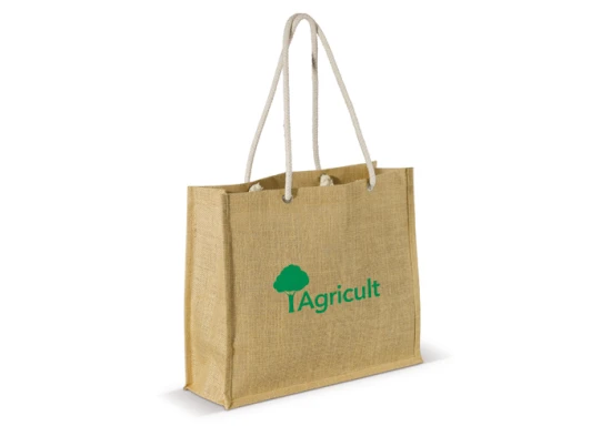 Shopping bag | Jute | 32x38.5cm | Cotton rope handles | Nature