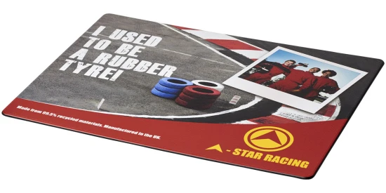 Mouse pad | Recycled tyre material, plastic & laminated paper | 24x19cm | Durable | solid black