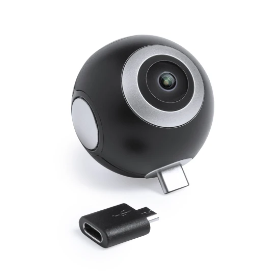 360° camera | Micro USB- en Type-C-aansluiting | HD-resolutie | Zwart