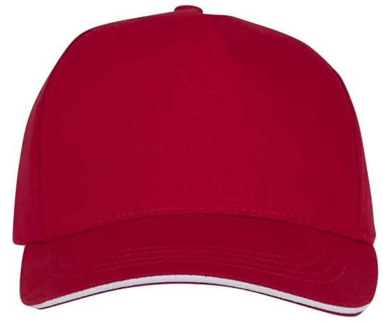 Sandwich pet | Katoen twill 175g/m² | Klittenbandsluiting | Katoenen details aan de binnenkant | rood