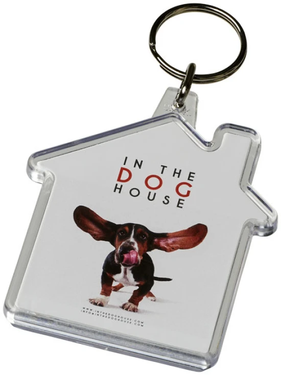 House shaped keyring | Plastic | Clear | transparent clear