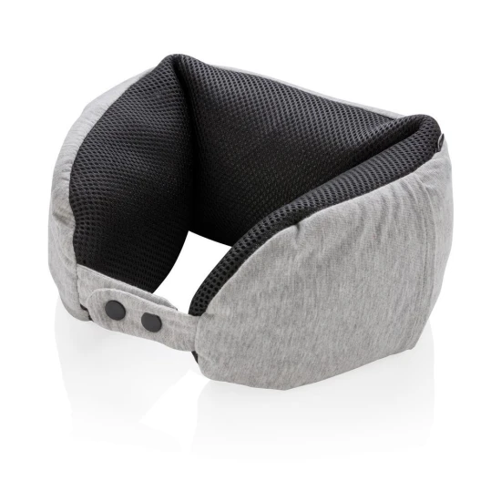 Microbead travel pillow | Polyester | High quality | Grey (Grey;Black)