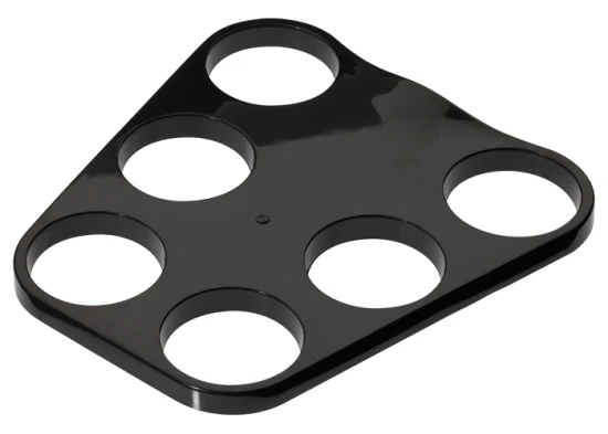 Coffee-beer tray | ABS | For six cups or glasses | Black