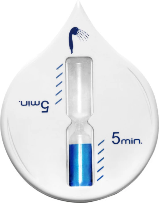 Shower timer | Plastic | 5-minute timer | Suction cap on the back | white