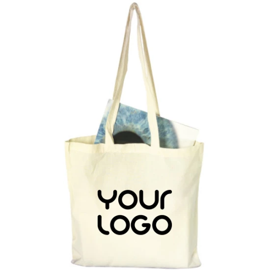 Boodschappentas | Katoen 110g/m² | 41x39cm | Lange hengsels | khaki (écru)