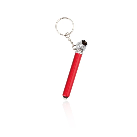 Sleutelhanger manometer | Aluminium | Eenheid: PSI | Voor banden | Rood