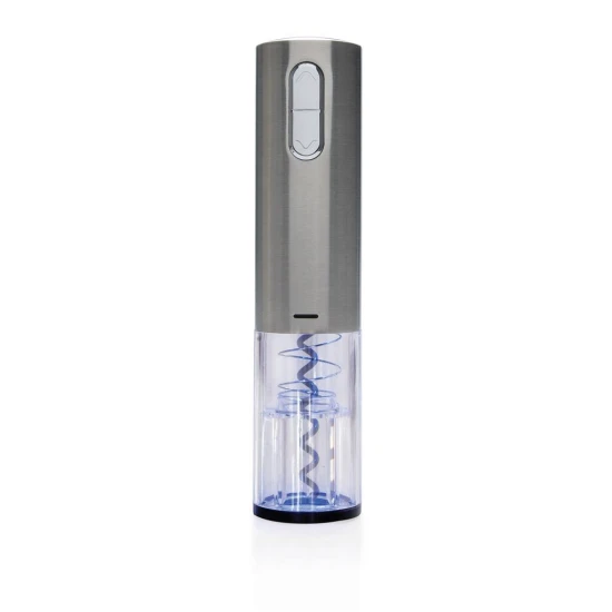 Electric wine opener | Stainless steel | USB rechargeable | Built-in blue light | In 8 seconds | Grey (877)