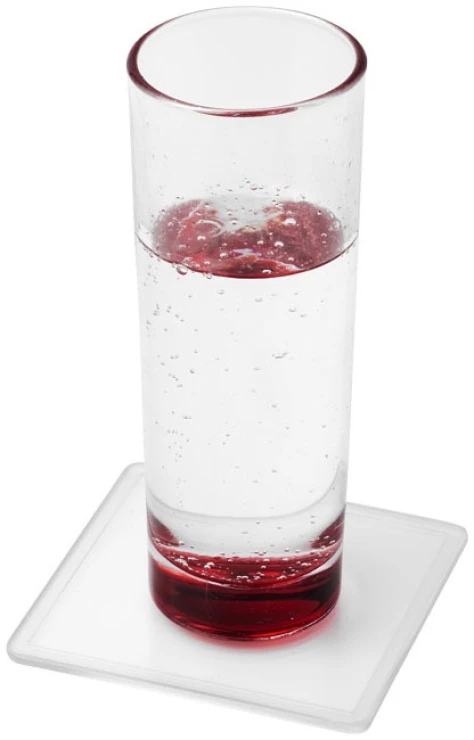 Vierkante onderzetter | Kunststof | 9,5x9,5cm | Bedrukte papieren inleg | Transparant