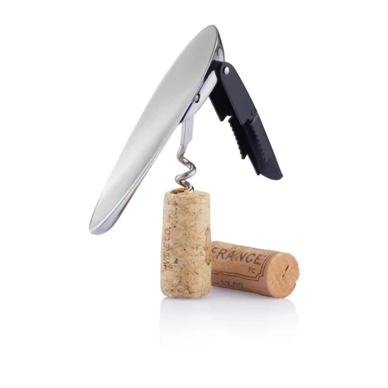 2 step corkscrew | Zinc alloy & stainless steel | Stylish & compact | Black (30;428)