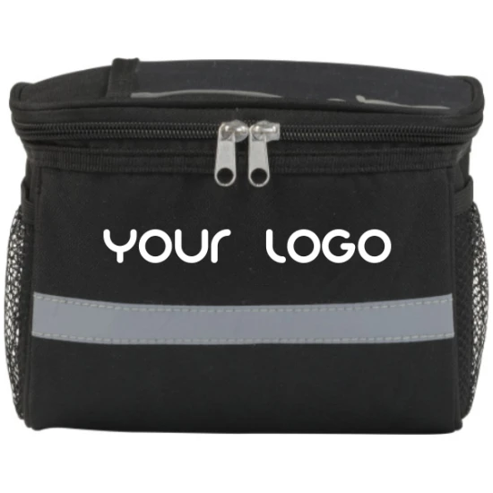 Bicycle cooler bag | 600D Polyester | PVC pocket | Reflective strap | black