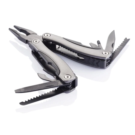 Multitool | RVS & aluminium | 14 functies | Incl. zwart etui | Zwart (30;423)