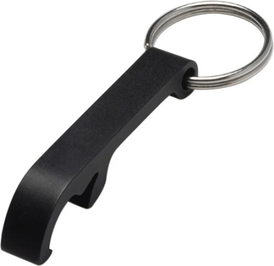Sleutelhanger | Aluminium | Met flesopener | Duurzaam & premium | zwart