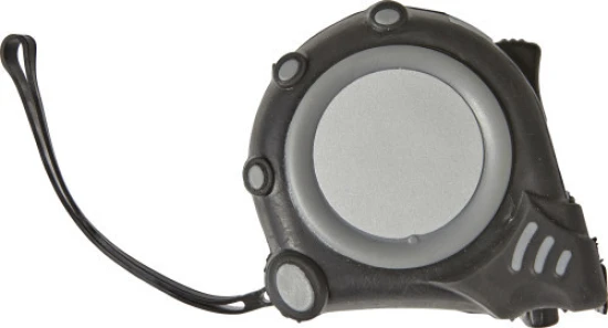 Meetlint | ABS | 3 m | Met een schaalverdeling in inches en centimètress | zwart