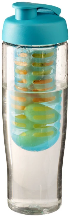 Sportfles & infuser | Plastic | 700ml | Recyclebaar | transparant;aqua blauw