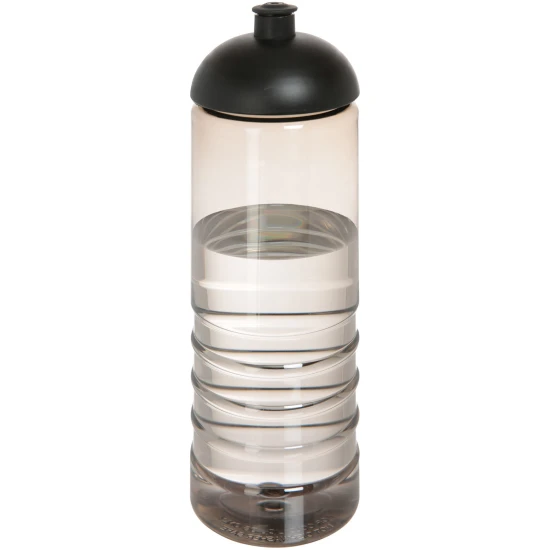Sport bottle | PET Plastic | 750ml | With ribbed design | Charcoal; Solid black