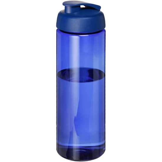 Flip lid sport bottle | PET Plastic | 850ml | Transparent | blue