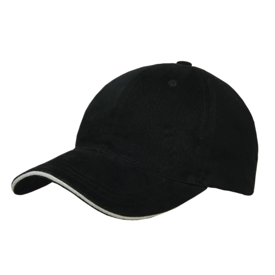 Pet | Zwaar geborsteld katoen | 6 panelen | Hoofdomtrek: 58 cm | Metalen gesp sluiting | zwart;grijs